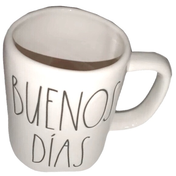 RAE DUNN Buenos Dias Mug White Coffee Tea Cup - Picture 2 of 5